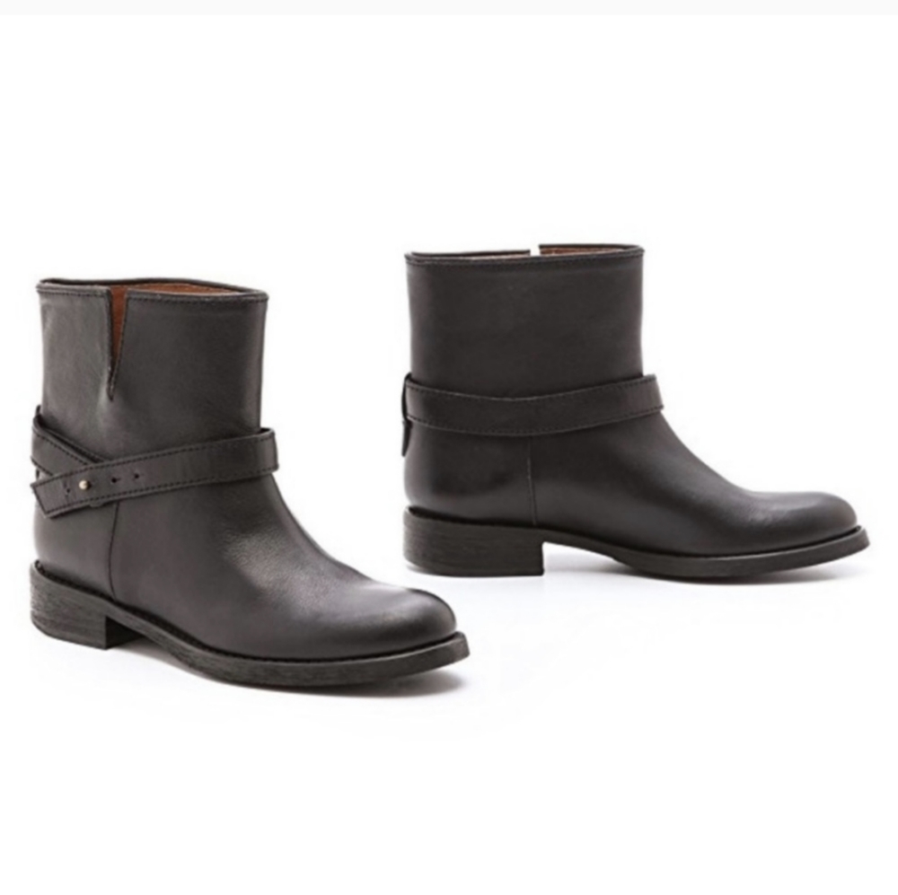 Madewell black leather moto ankle boot size 9